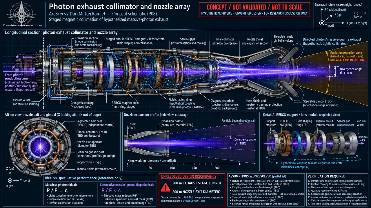 Technical concept drawing of Photon exhaust collimator — cutaway