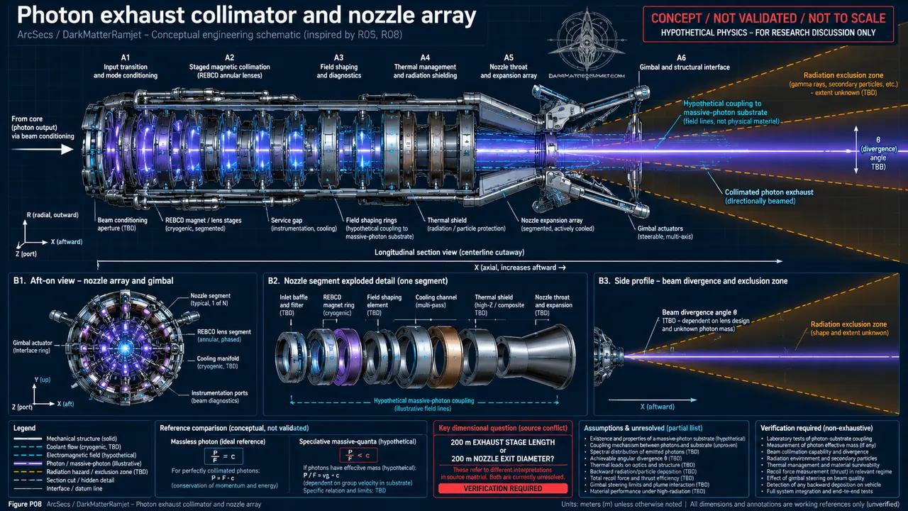 Technical concept drawing of Photon exhaust plume and nozzle array
